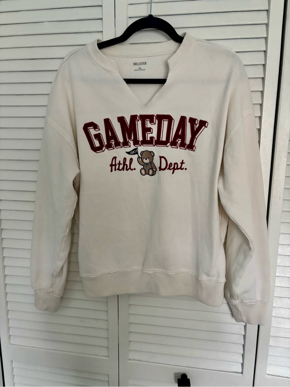 Hollister Game Day Embroidery Oversized Sweatshirt, XS